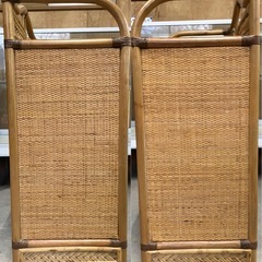 ラタン　チェスト　収納　家具　レトロ　中古品　(約)W65cm×D35cm×H90cmの画像