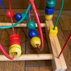 おもちゃ　木製ビーズコースターの画像