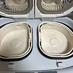 ツイン炊飯器茹でる機能蒸す機能ありの画像