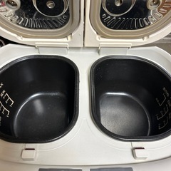 ツイン炊飯器茹でる機能蒸す機能ありの画像