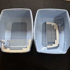 「お取引相手様決定」猫用システムトイレ2個 水色 ⚠️1つ破損ありの画像