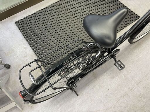 26インチ 自転車 変速なし 荷台 鍵 カゴ付き 黒 ブラック ママチャリ