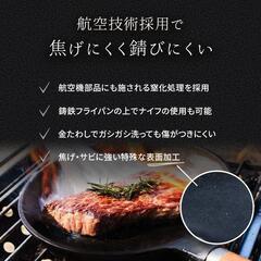 ROAR公式 鋳鉄フライパン 26cm スキレット　取っ手が取れる 錆びに強いの画像