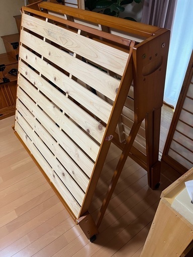 中居木工　折りたたみすのこベッドワイドシングルとワイド