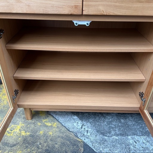 《売約済》【池上店】 キッチンカウンター キッチンボード レンジボード 食器棚　一世紀 アルダー材 無垢材 キッチン収納