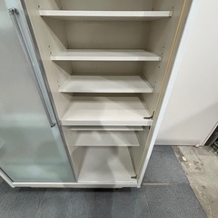 松田家具 キッチンボード 食器棚 シースルーガラス 収納棚