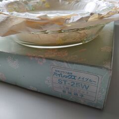 値下げ◆パイレックス耐熱ガラス「ふち飾り皿セット」◆未使用の画像