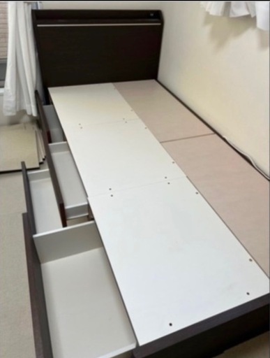【届けます】ニトリシングルベッド 収納つき