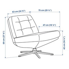 取りに来てくださる方に 新品未使用 イケア ディヴリンゲ 回転パーソナルチェア ソファー 希少なオレンジ ダンボール入りの画像