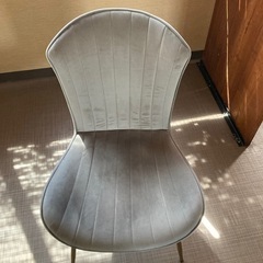 mスグクル☆部屋まで届く柔らかいシェル型 グレーベルベット椅子 GOLD脚 部屋に届く☆スグクル柔らかいシェル型グレーベルベットの貝に