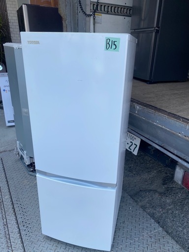 NO B15  福岡市内配送設置無料✨東芝 冷蔵庫 幅47.9㎝ 153L セミマットホワイト GR-S15BS (W) 2ドア 右開き 【一人暮らし】 【省スペース】 2021 年モデル
