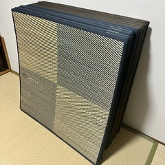 【ニトリ】ユニット畳 チェック 82x82cm 青6枚、茶6枚
