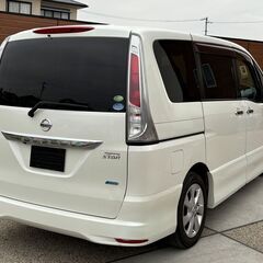 ニッサン セレナ ハイウェスター Vセレクション 車検2027年2月まで 即納車可能 前後ドライブレコーダー Bluetooth フルセグTV(走行中視聴可能) バックカメラ HIDヘッドライト フォグライト スマートキー スペアキー プッシュスタートの画像