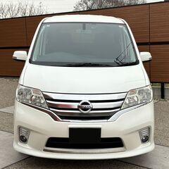 ニッサン セレナ ハイウェスター Vセレクション 車検2027年2月まで 即納車可能 前後ドライブレコーダー Bluetooth フルセグTV(走行中視聴可能) バックカメラ HIDヘッドライト フォグライト スマートキー スペアキー プッシュスタートの画像