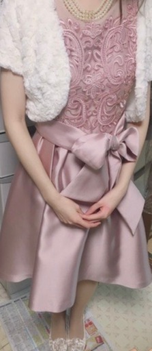 値下げ ピンクドレス ボレロ セット売り 同窓会 パーティー 結婚式 リボン