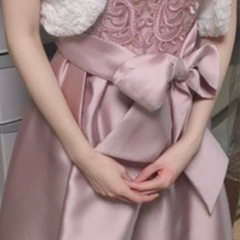 値下げ ピンクドレス ボレロ セット売り 同窓会 パーティー 結婚式 リボンの画像