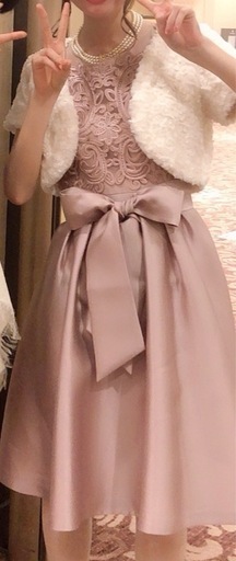 値下げ ピンクドレス ボレロ セット売り 同窓会 パーティー 結婚式 リボン