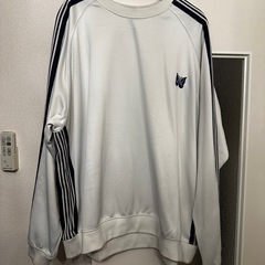 Needles スウェット ホワイト＆パープル XL