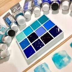 水彩絵具12色1.2ml小分け シュミンケ ホルベイン Denielsmith ブルー系の画像