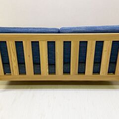 2人掛けソファ デニム生地 幅122㎝の画像