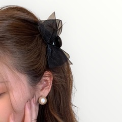 🤍メッシュりぼんヘアクリップ𝟤の画像