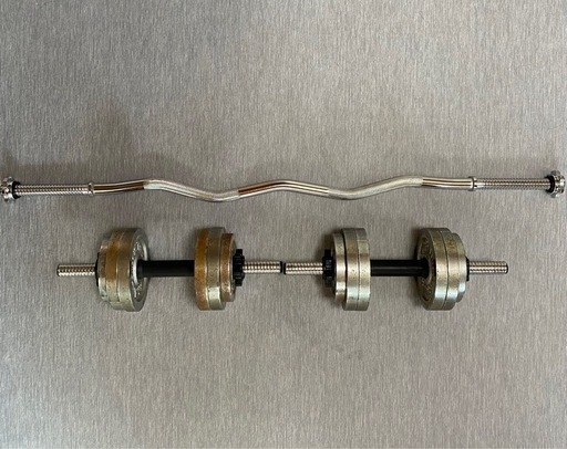 ベンチプレスWバー、ダンベルセット