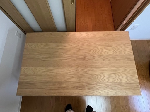 MUJIテーブル、IKEAチェア