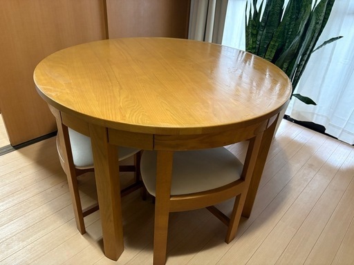 丸テーブル　4人掛け　おしゃれ　円　ダイニング　ディノス　カフェ　セット