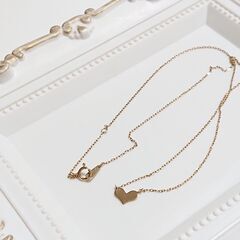 k10 ハートプレート チェーン ネックレス イエローゴールド ...