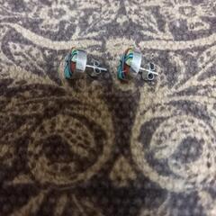 インディアンジュエリー　ズニ　インレイ　ピアス　usedの画像