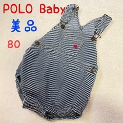 美品　POLO Baby ストライプロンパース 80 ベビー　サ...