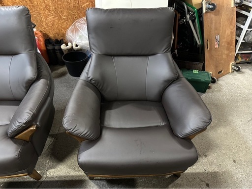 C2801 応接セット　オフィス家具　合皮ソファー　テーブル　ソファー　 3人掛け　1人掛け