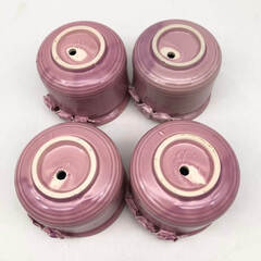 ss7472 未使用 ミニ植木鉢 3号 4個セット ピンク 花飾り付 陶器鉢 直径10cm 丸型 フラワーポット プランター ミニ 小さい鉢 かわいい 観葉植物 多肉植物 花 ガーデニング 植木鉢 未使用品の画像