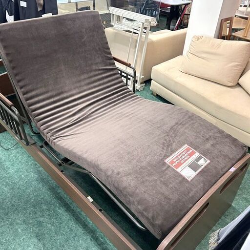 ニトリ/NITORI 電動ベッドフレーム マットレスセット シングル 木目調 ブラウン 札幌 東区