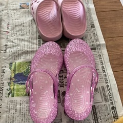 2セット　18cm クリアサンダル　ピンク