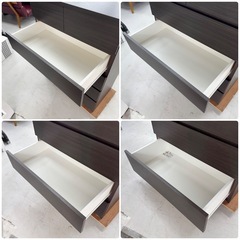 【超美品‼️】ニトリ 80cm幅5段ハイチェスト タンス 衣類収納家具 木目調ダークブラウン♪の画像