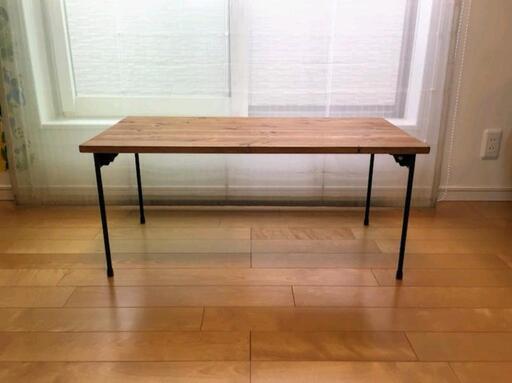 未使用品 横90×幅45×高さ40折りたたみアイアンテーブル 未使用品 横90×幅45×高さ40折りたたみアイアンテーブル