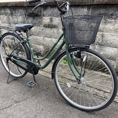 【26インチ自転車】美品❗️使用少ない❗️変速なし　LEDライト　強化リヤキャリア付　若林自転車　浜大津店　SALE中❗️の画像