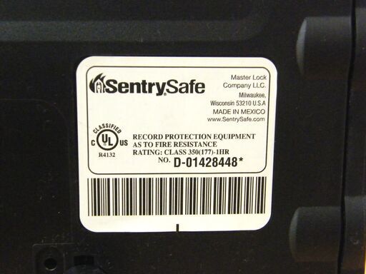 セントリー テンキー式耐火・耐水金庫(1時間耐火) 22.8L ブラック 幅41cm JFW082GUR SentrySafe  札幌市 厚別区