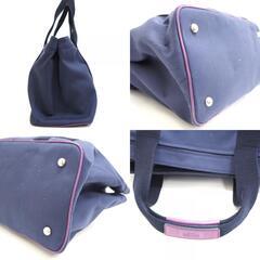 ロエベ LOEWE トートバッグ ロゴボタン アナグラム ボイジャー パープルの画像