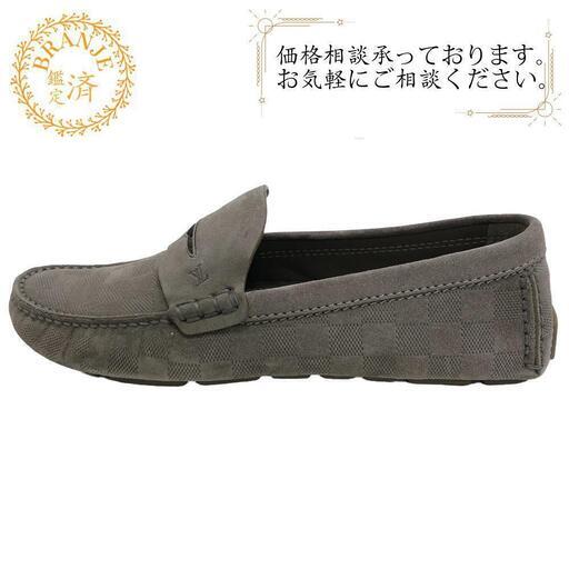 ルイヴィトン LOUIS VUITTON 25.5cm その他靴 ダミエ 14年 シェイド・ラインカーシュー ドライビングシューズ グレー