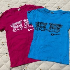 ピンク ブルー シーサー Tシャツ 2枚セット 兄弟 姉妹 オソロ