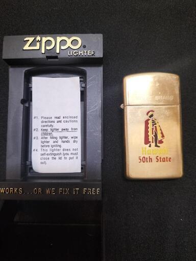 ZIPPO スリム　ビンテージ品　Hawaii50th state　1986