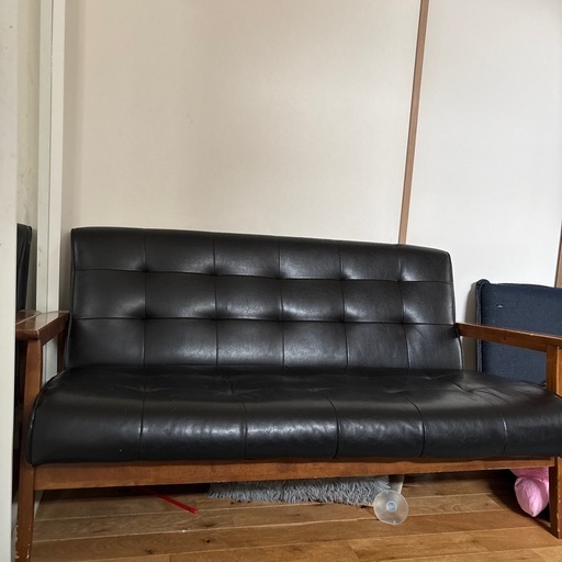 三人掛け革ソファ