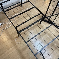 【一部部品なし】 　ベッドフレーム ダブル 折りたたみ スチール　 の画像