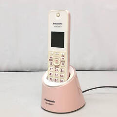 ss7399　パナソニック コードレス電話機 ピンク VE-GDS02DL-P 取扱説明書付 元箱入り Panasonic コードレスホン 固定電話機 Ru・Ru・Ru 省スペース コンパクト デジタル ルルル コードレス電話 中古の画像