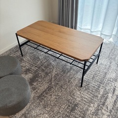 【定価24200円】グラム　ローテーブル木製　スチール脚の画像