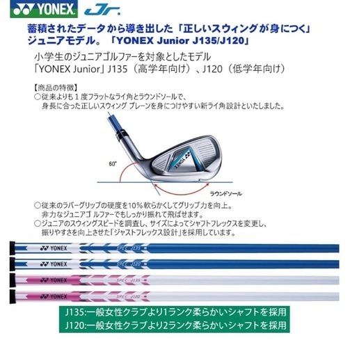 YONEX　ジュニア用クラブセット 7本+キャディバッグ ブルー (小学生低学年向け)