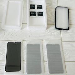 iPhone 11Pro / X / XS 覗き見防止全面保護強化ガラスフィルム 3枚 まとめの画像