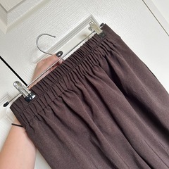 ブラウン ワイドパンツ オフィス の画像